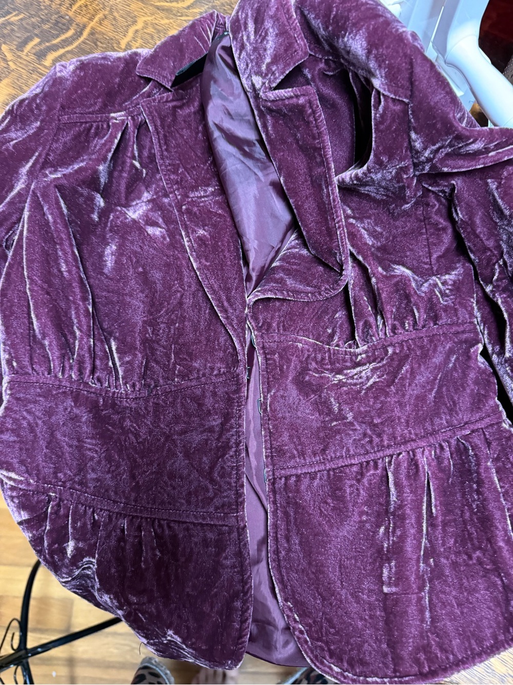 Velvet Blazer Jacket - Plum size 2 - Picture 8 of 10